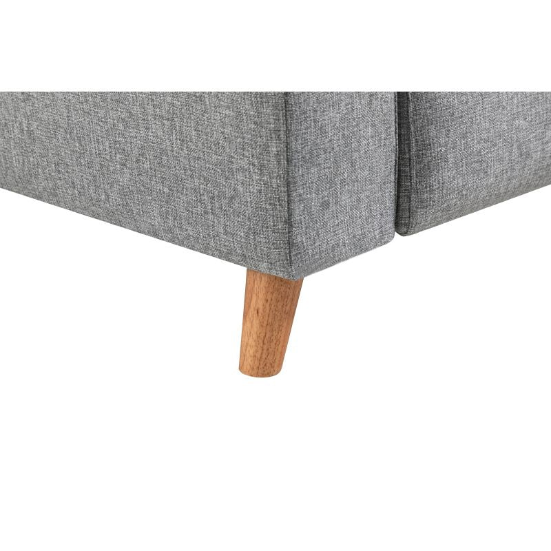 BERKAM - Canapé de relaxation scandinave 2,5 places en tissu et pieds bois hêtre - Gris