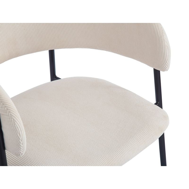 OMIA - Lot de 2 chaises en velours côtelé - Beige