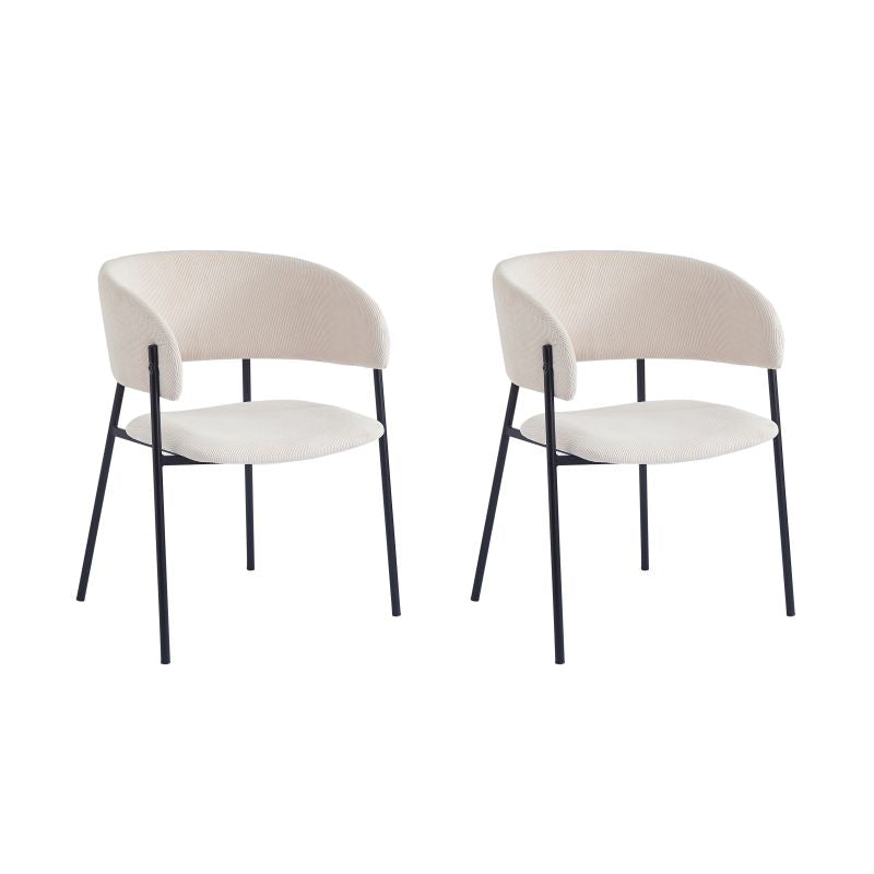 OMIA - Lot de 2 chaises en velours côtelé - Beige