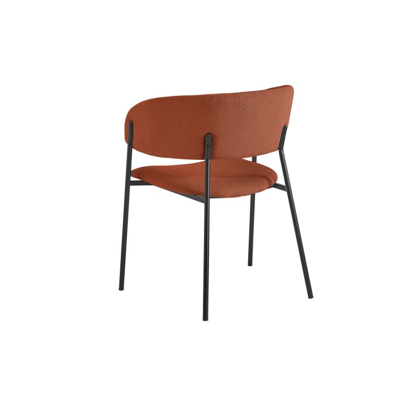 OMIA - Lot de 2 chaises en velours côtelé - Terracotta