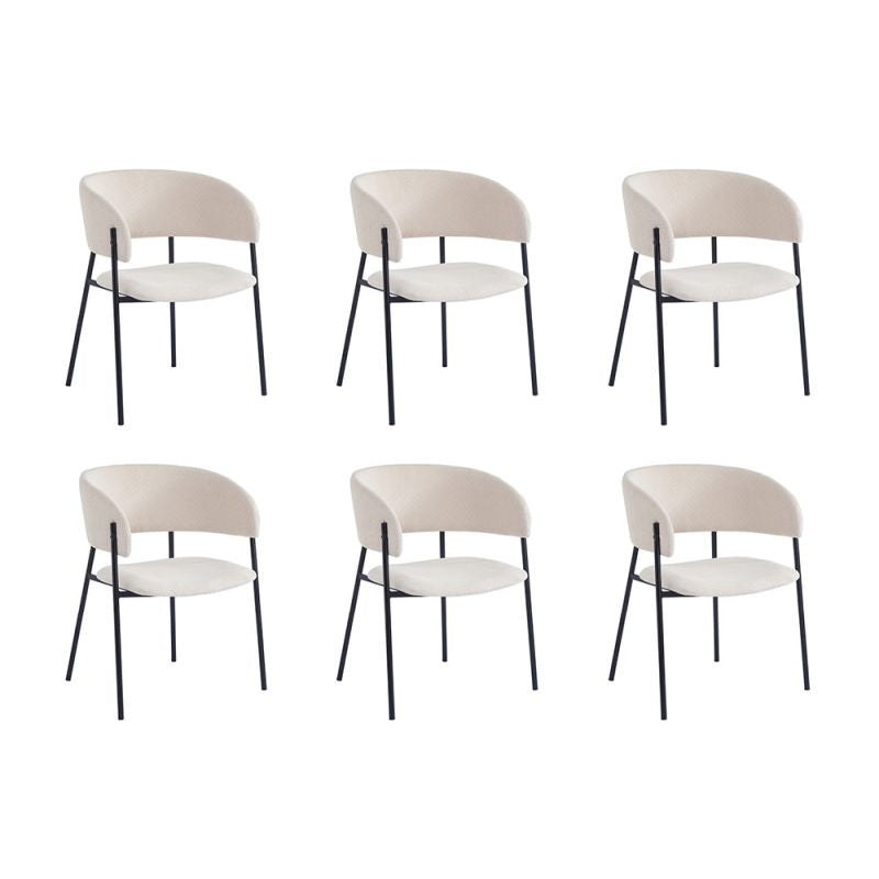 OMIA - Lot de 6 chaises en velours côtelé - Beige