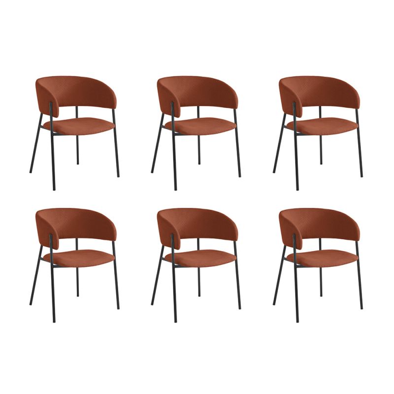 OMIA - Lot de 6 chaises en velours côtelé - Terracotta