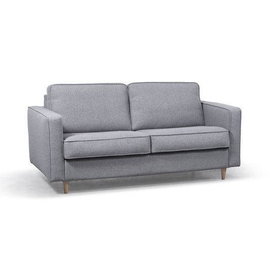 BOLI - Canapé convertible système couchage express 3 places scandinave en tissu - Gris clair