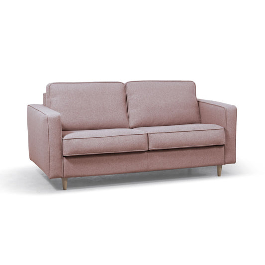 BOLI - Canapé convertible système couchage express 3 places scandinave en tissu - Rose