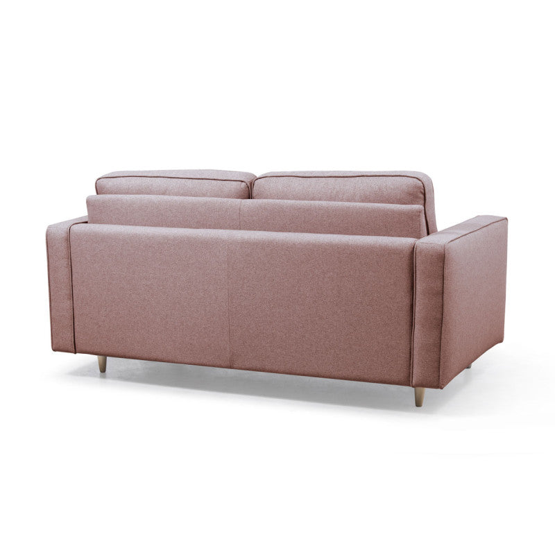 BOLI - Canapé convertible système couchage express 3 places scandinave en tissu - Rose