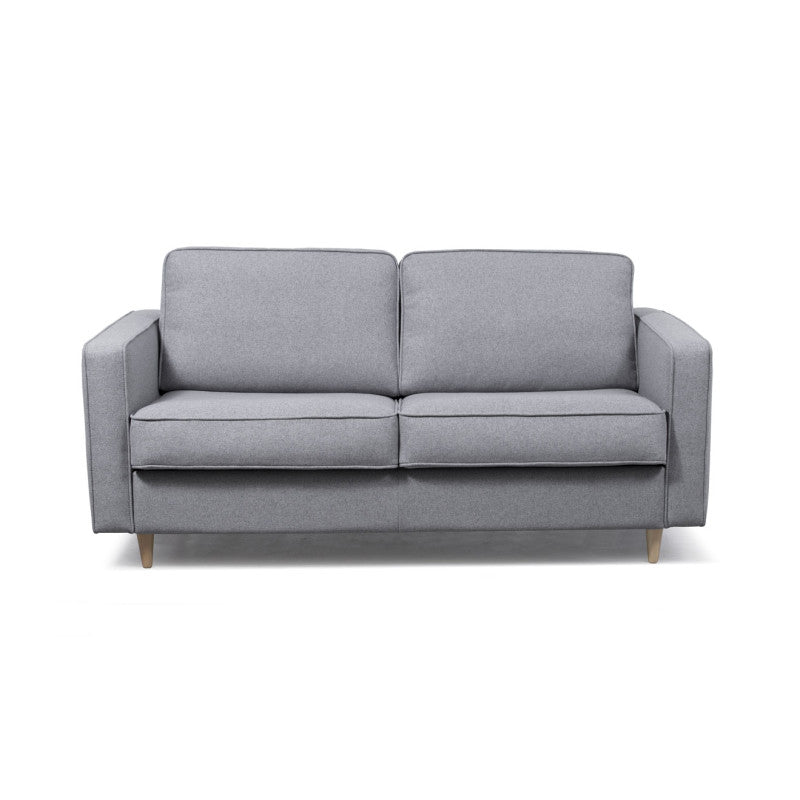 BOLI - Canapé convertible système couchage express 3 places scandinave en tissu - Gris clair