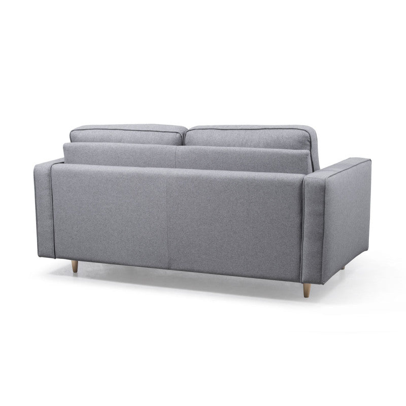 BOLI - Canapé convertible système couchage express 3 places scandinave en tissu - Gris clair