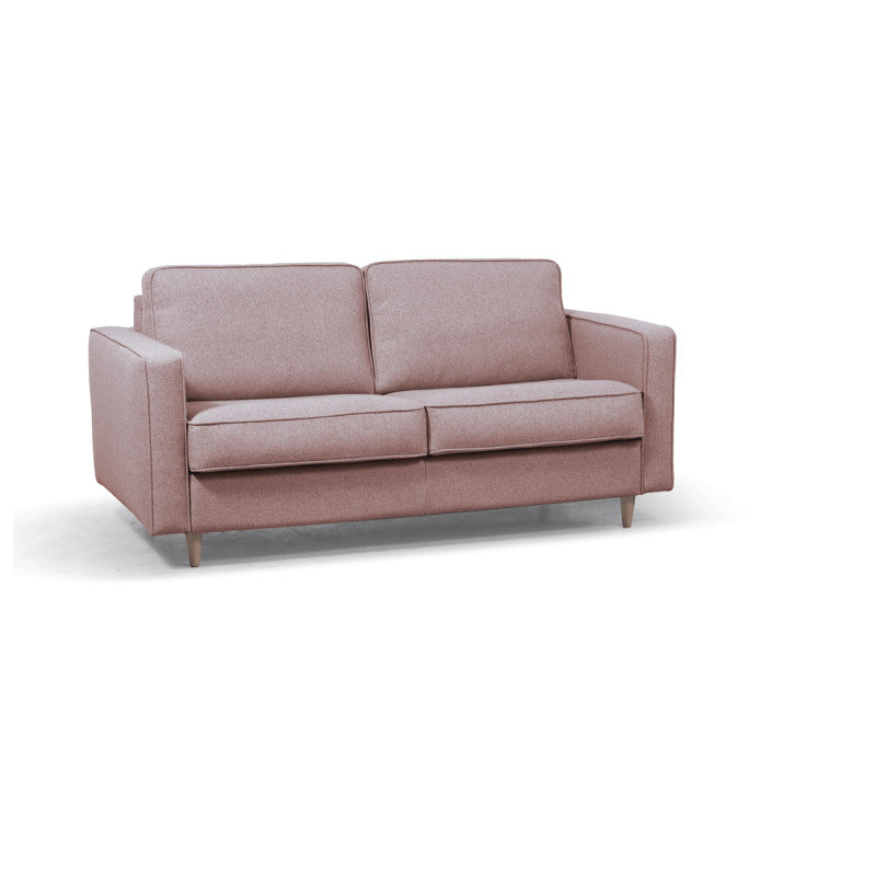 BOLI - Canapé convertible système couchage express 3 places scandinave en tissu - Rose