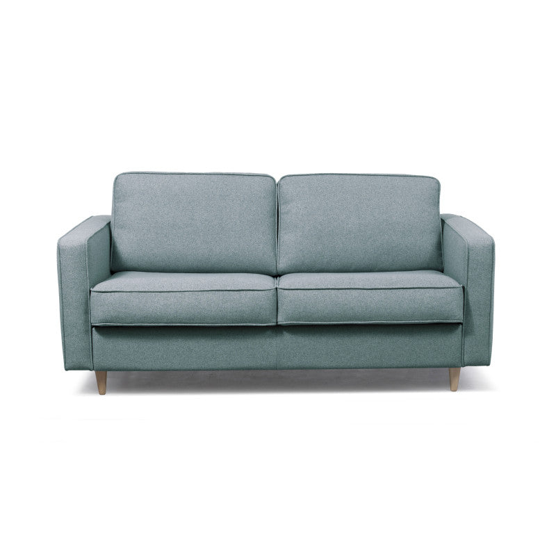 BOLI - Canapé convertible système couchage express 3 places scandinave en tissu - Bleu