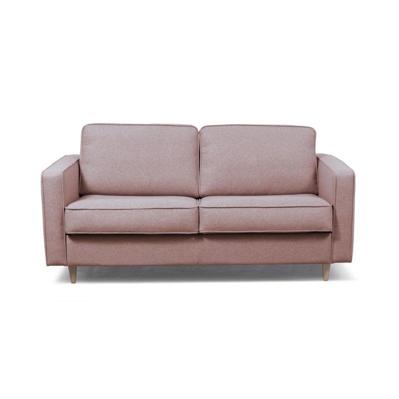 BOLI - Canapé convertible système couchage express 3 places scandinave en tissu - Rose