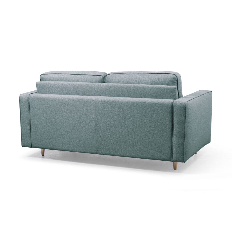 BOLI - Canapé convertible système couchage express 3 places scandinave en tissu - Bleu