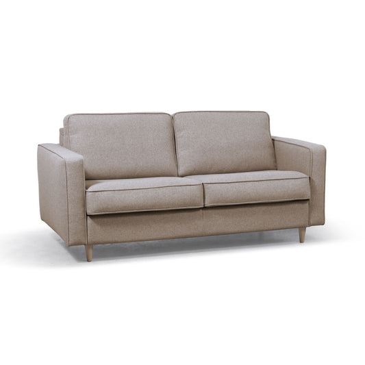 BOLI - Canapé convertible système couchage express 3 places scandinave en tissu - Marron