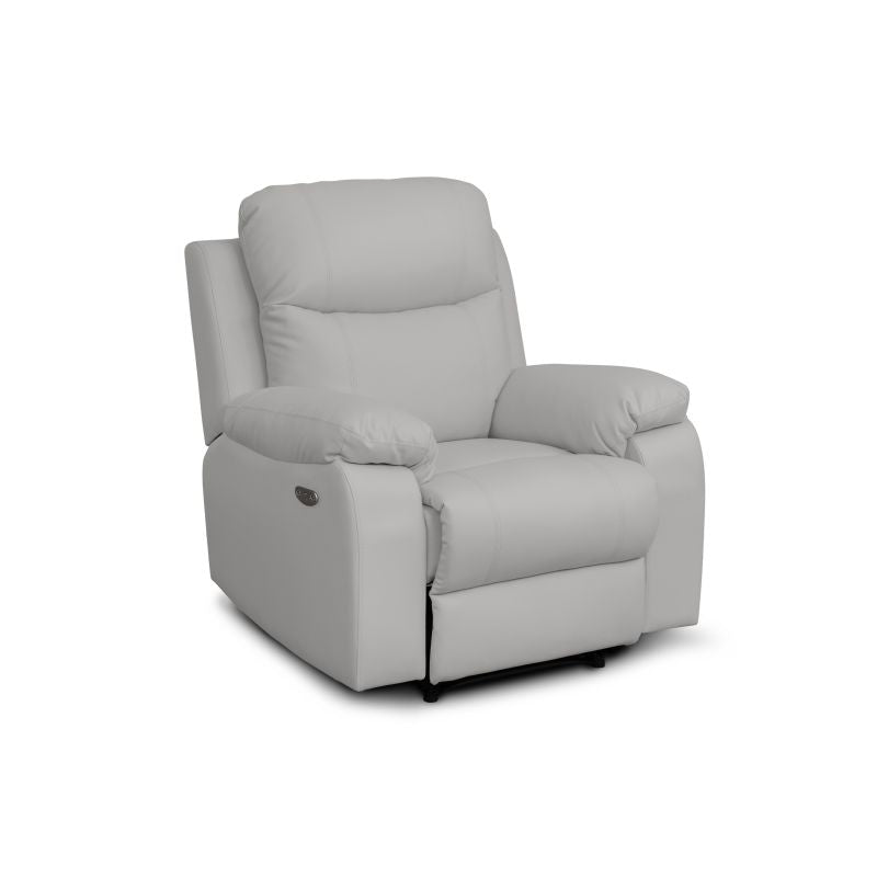 TONA - Fauteuil de relaxation électrique en tissu imitation cuir - Gris clair