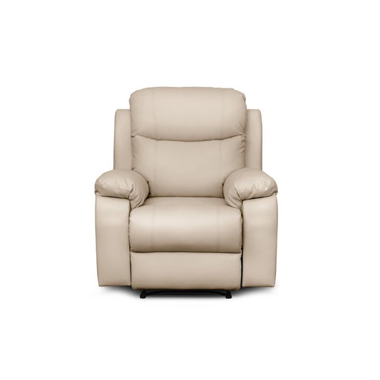 TONA - Fauteuil de relaxation manuel en tissu imitation cuir - Beige