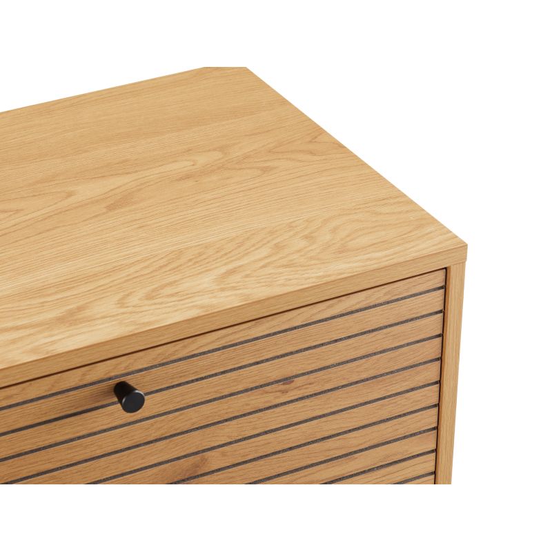 CARTER - Meuble TV 120cm en bois et pieds noirs - Bois