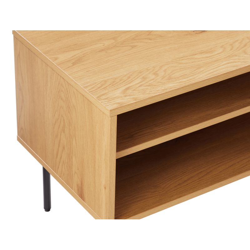 CARTER - Meuble TV 120cm en bois et pieds noirs - Bois