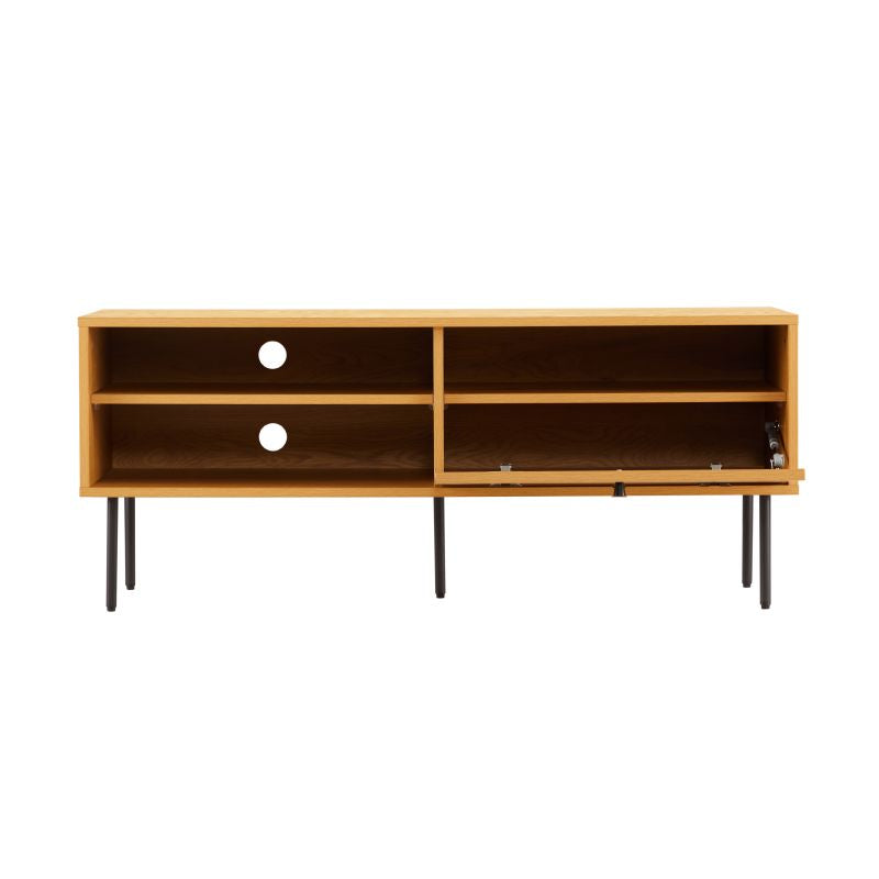 CARTER - Meuble TV 120cm en bois et pieds noirs - Bois