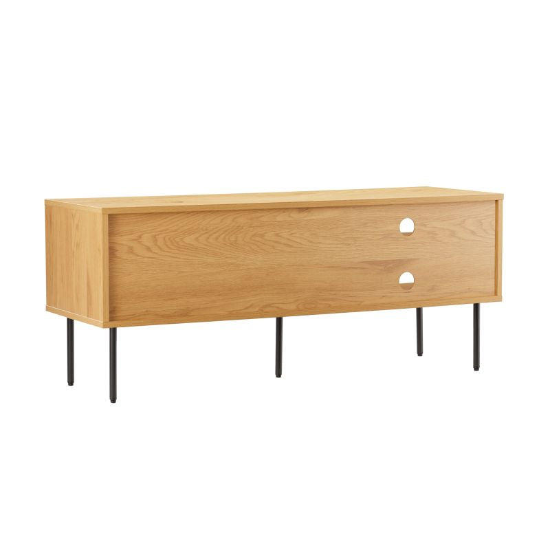 CARTER - Meuble TV 120cm en bois et pieds noirs - Bois