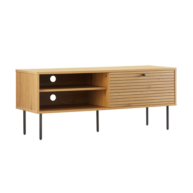 CARTER - Meuble TV 120cm en bois et pieds noirs - Bois