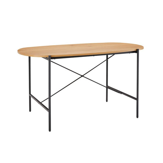 CARTER - Table à manger 160cm finition chêne et pieds métal noirs - Bois