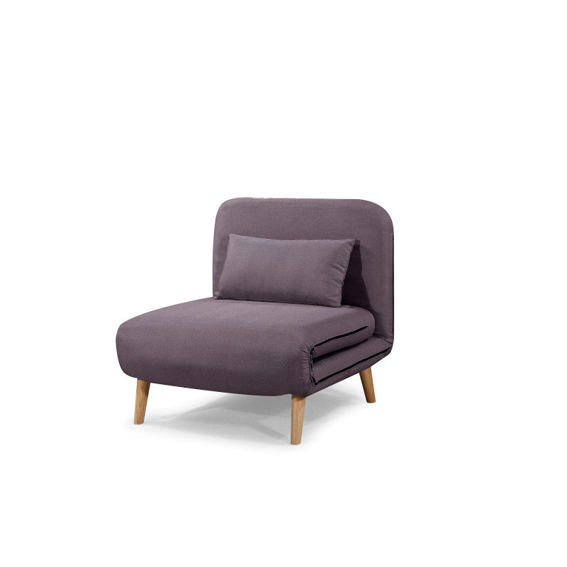 BZ - Banquette scandinave 1 place convertible - Aubergine