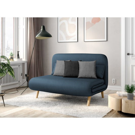 BZ - Banquette scandinave 2 places convertible - Bleu pétrole