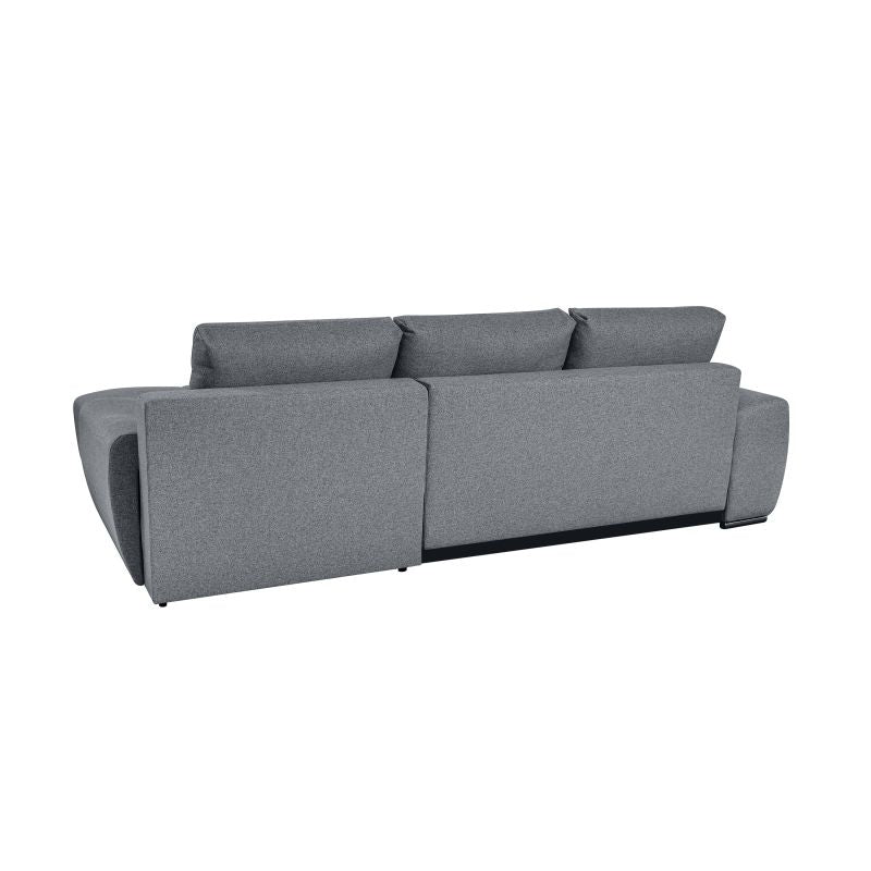 BRIO - Canapé d'angle convertible avec coffre en tissu - Gris - Angle droit (vue de face)