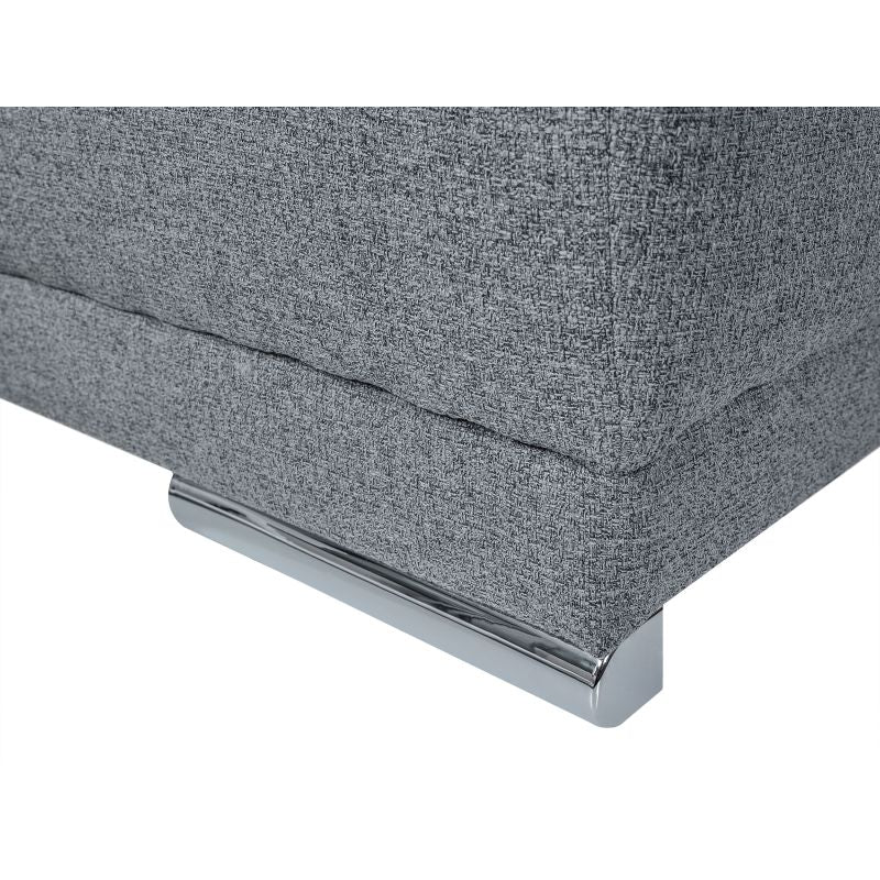 BRIO - Canapé d'angle convertible avec coffre en tissu - Gris - Angle droit (vue de face)