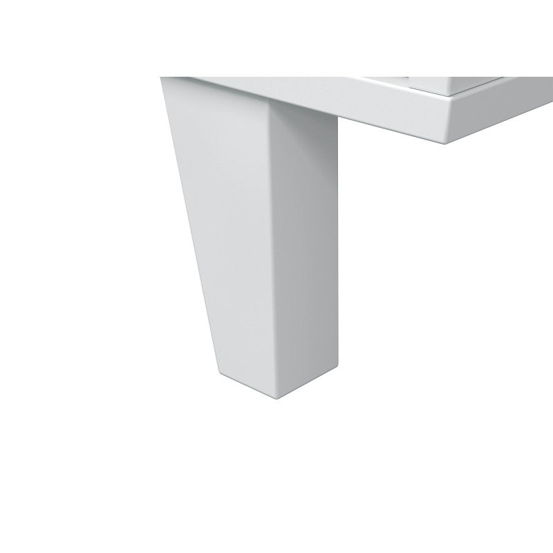 CADIX - Table basse avec panneau central relevable L100 x P68 cm - Blanc/chêne