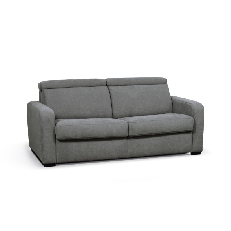 CAROLE - Canapé convertible système couchage express 3 places en tissu - Gris foncé