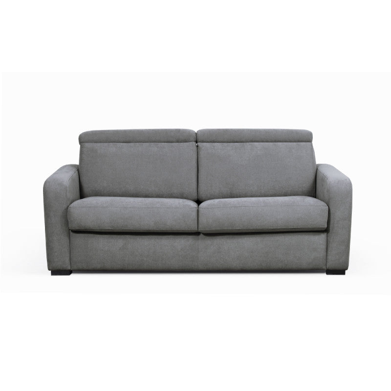 CAROLE - Canapé convertible système couchage express 3 places en tissu - Gris foncé