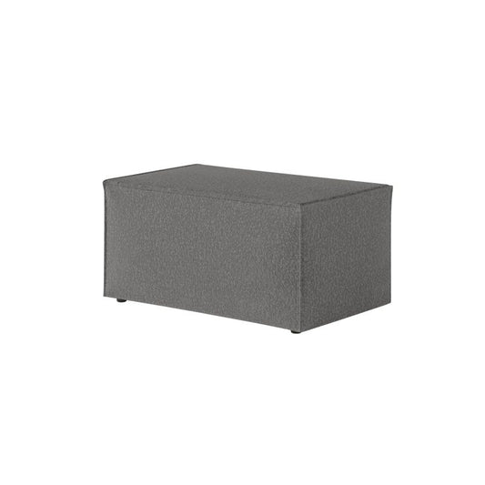 ZENTARA - Canapé d'angle convertible réversible avec pouf en tissu bouclette - Gris