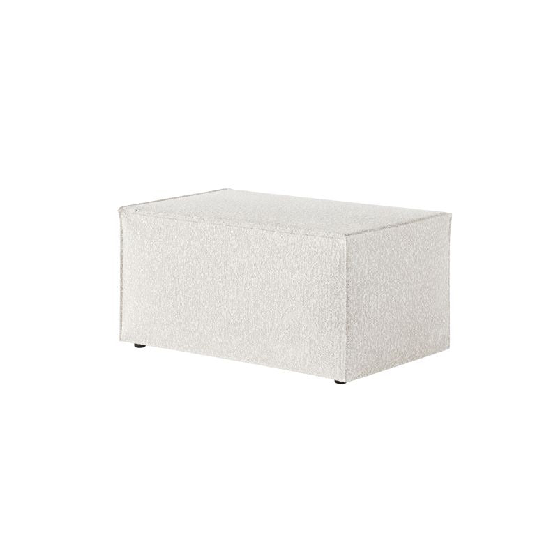 ZENTARA - Canapé d'angle convertible réversible avec pouf en tissu bouclette - Blanc