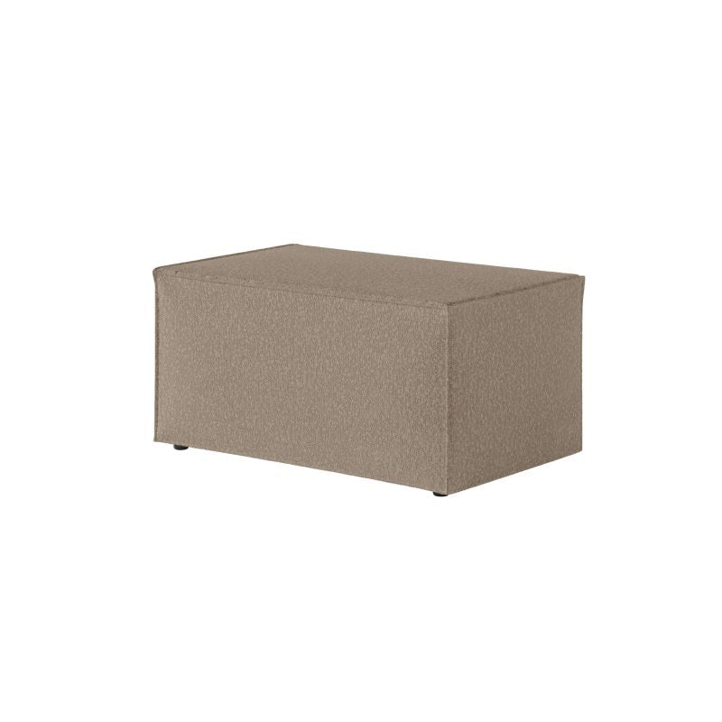 ZENTARA - Canapé d'angle convertible réversible avec pouf en tissu bouclette - Taupe