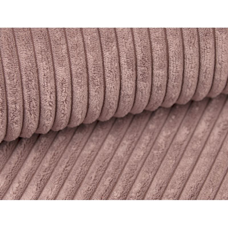 ZENTARA - Canapé d'angle convertible réversible avec pouf en velours côtelé - Vieux rose