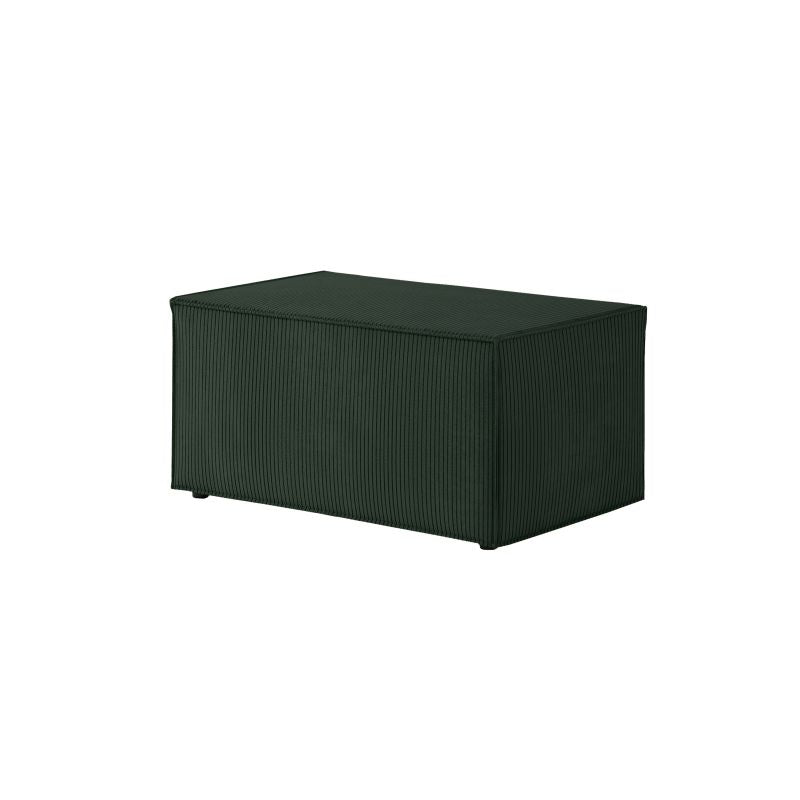 ZENTARA - Canapé d'angle convertible réversible avec pouf en velours côtelé - Vert foncé