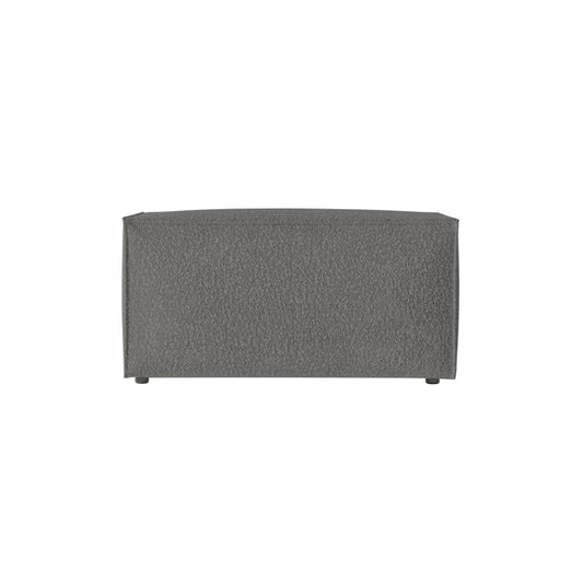 ZENTARA - Pouf en tissu bouclette - Gris