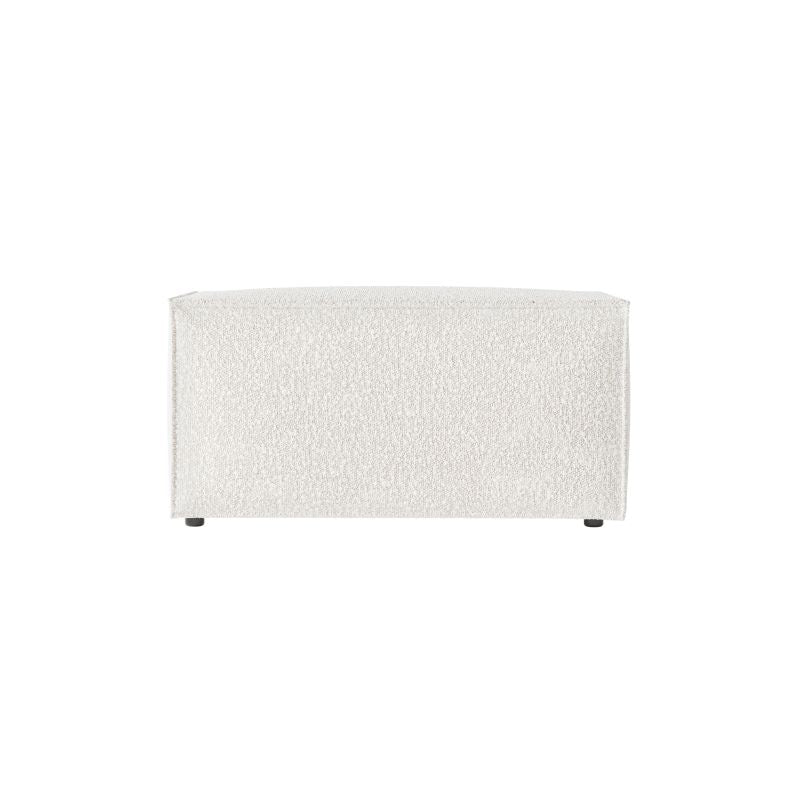 ZENTARA - Pouf en tissu bouclette - Blanc