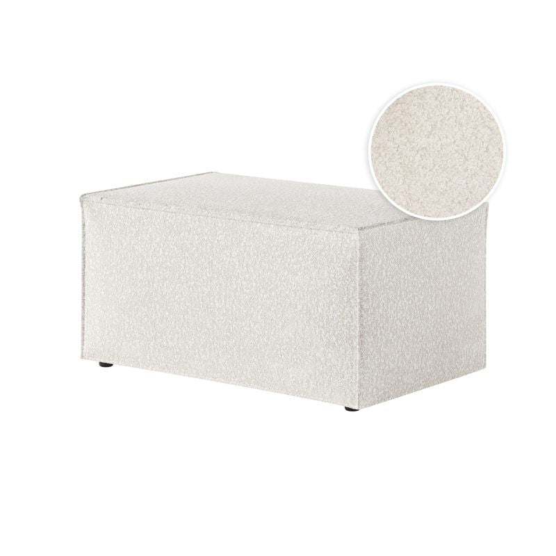 ZENTARA - Pouf en tissu bouclette - Blanc