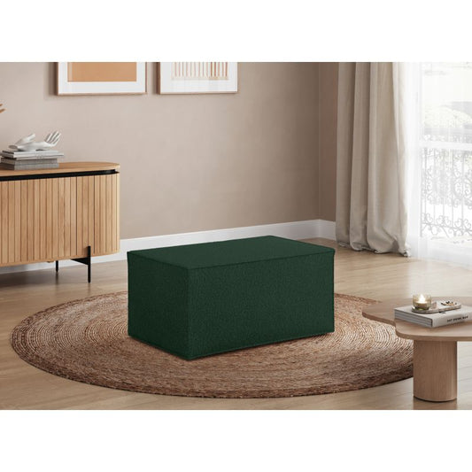 ZENTARA - Pouf en tissu bouclette - Vert