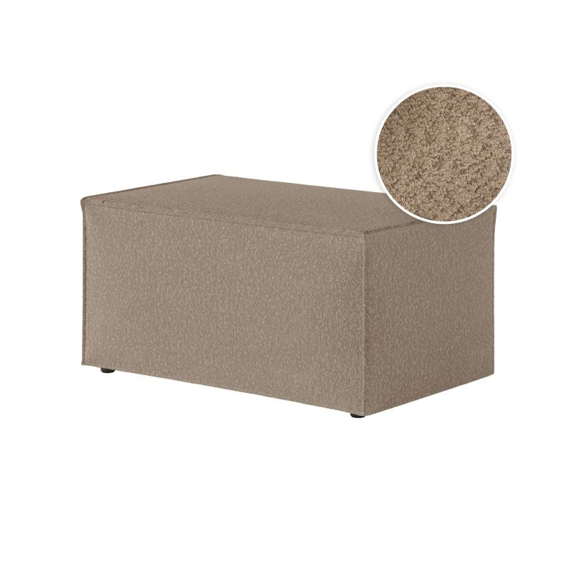 ZENTARA - Pouf en tissu bouclette - Taupe