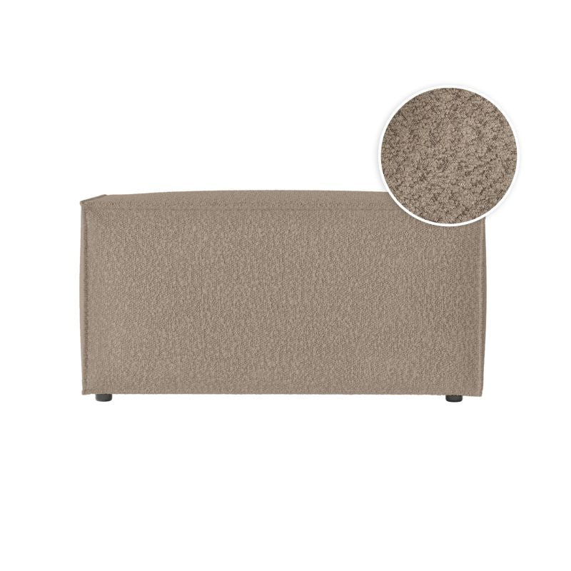 ZENTARA - Pouf en tissu bouclette - Taupe