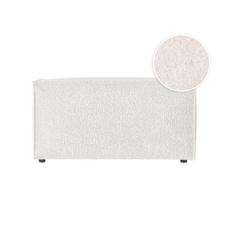 ZENTARA - Pouf en tissu bouclette - Blanc