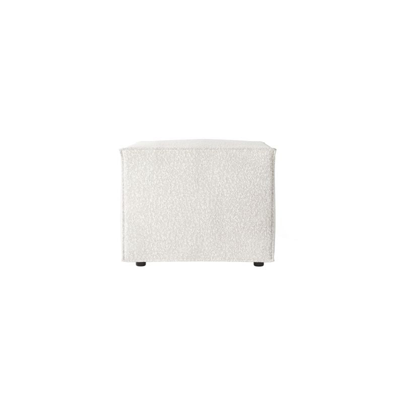 ZENTARA - Pouf en tissu bouclette - Blanc