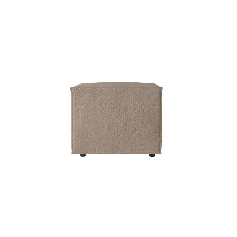 ZENTARA - Pouf en tissu bouclette - Taupe