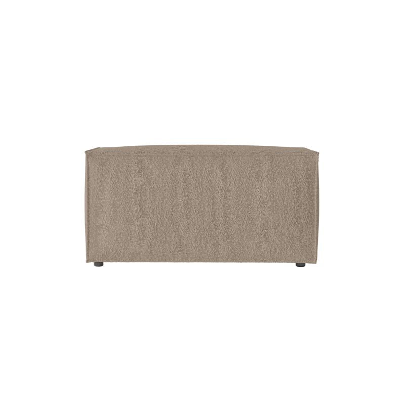 ZENTARA - Pouf en tissu bouclette - Taupe