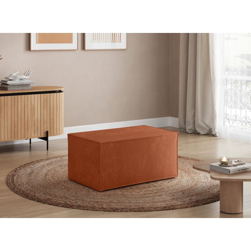 ZENTARA - Pouf en velours côtelé - Terracotta