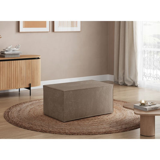 ZENTARA - Pouf en velours côtelé - Taupe