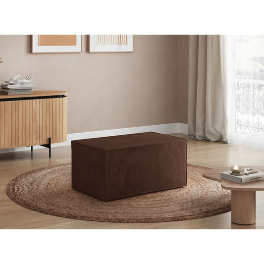 ZENTARA - Pouf en velours côtelé - Marron