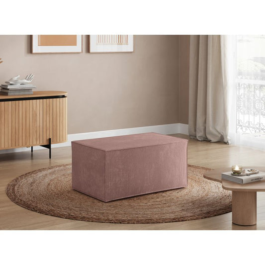 ZENTARA - Pouf en velours côtelé - Vieux rose